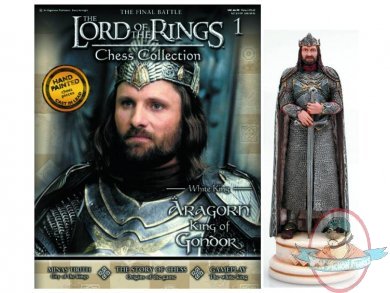 Lord of The Rings Chess Fig Coll Mag #001 Aragorn White King Eaglemoss Lord of The Rings Chess Fig Coll Mag #001 Aragorn White King Eaglemoss