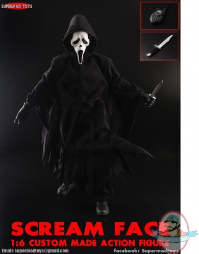 Scream Face 1/6 Scale Custom Made Action Figure By SUPERMAD TOYS