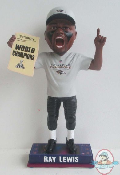 NFL Super Bowl XLVII Champ Ticket Stub Ray Lewis BobbleHead Forever 