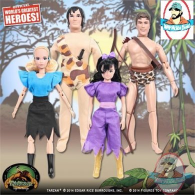 Tarzan Retro 8" Action Figures Series 1 Set of 4 Figures Toy Company Tarzan Retro 8" Action Figures Series 1 Set of 4 Figures Toy Company