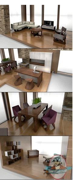 Classic Contemporary Doll House Furniture set by Brinca dada
