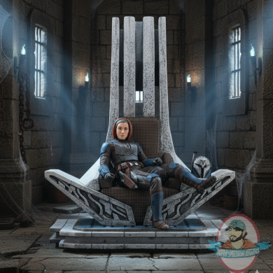 Star Wars Premier Collection The Mandalorian Bo Katan on Throne Statue