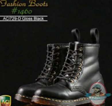 1/6 Scale ACI Toys Fashion Boots Gloss Black 12" Figures ACI-729D