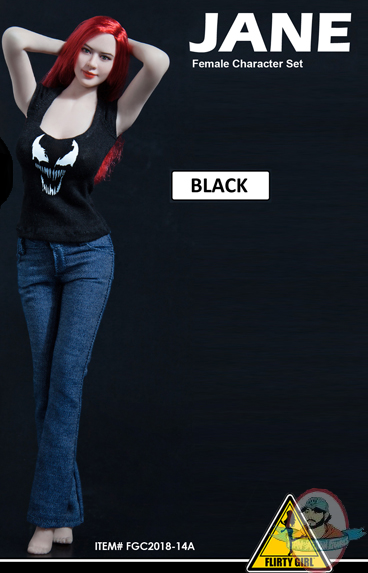 1/6 Jane Female Fashion Set Black with Head Flirty Girl FGC2018-14A 1/6 Jane Female Fashion Set Black with Head Flirty Girl FGC2018-14A