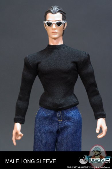 Male Long Sleeve Shirt Black by Triad Toys