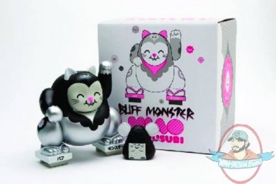 Buff Monster Miao Vinyl Figure Blk & Silver by Dke Inc Buff Monster Miao Vinyl Figure Blk & Silver by Dke Inc