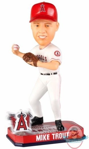 MLB Mike Trout Los Angeles Angels 2014 Springy Logo Bobblehead