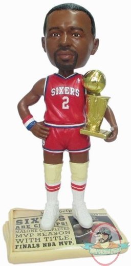 NBA Moses Malone #2 Legends Newspaper Base Bobble Head MVP