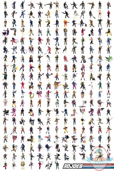 3DJoes of the 80s no code names + specialties 24"x36"