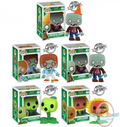 Plants Vs Zombies Set of 5 Pop! Vinyl Figure by Funko 