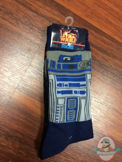 Star Wars Mens Crew 2 Pack Darth Vader R2D2 Socks SWX0457MC2 Navy
