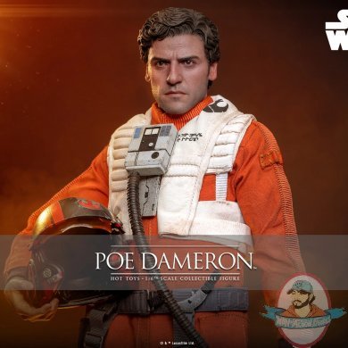 1/6 Star Wars The Force Awakens Pilot Poe Dameron Figure Hot Toys 903335 MMS806