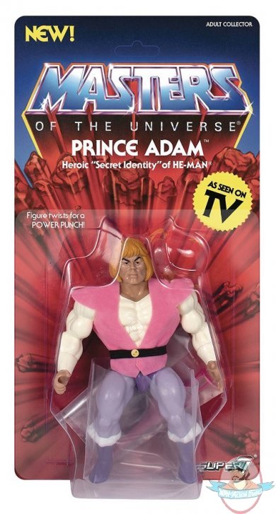 Motu 5.5" Vintage Wave 3 Prince Adam Action Figure Super 7 Motu 5.5" Vintage Wave 3 Prince Adam Action Figure Super 7