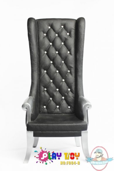 Play Toy 1:6 Action Figure Accessories Black High Wing Chair PT-F004