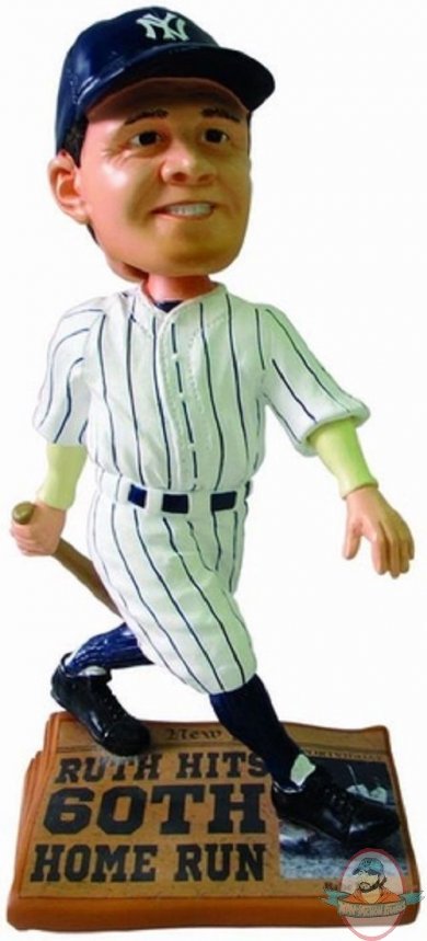MLB Babe Ruth New York Yankees 60 Home Runs Newspaper Base Bobblehead