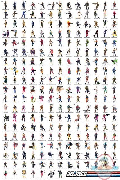 3DJoes of the 80s with Code Names + Specialties 24"x36"