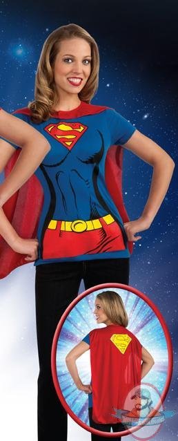 Supergirl Shirt and Removable Logo Cape Size Extra Large by Rubies 