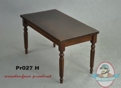 Wooden Face 1/6 African Hardwood Table (Dark Brown)