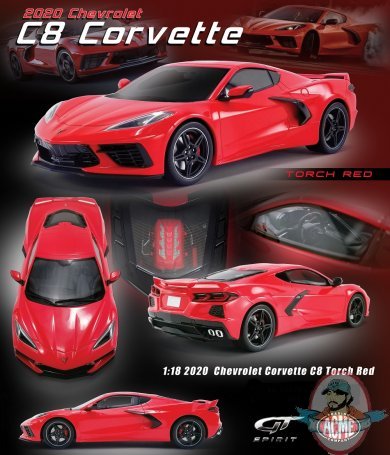 1:18 Scale 2020 Chevrolet Corvette C8 Torch Red Acme