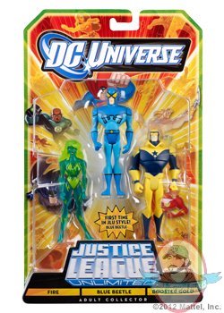 Justice League International 3 Pk Blue Beetle Fire Booster Gold Mattel