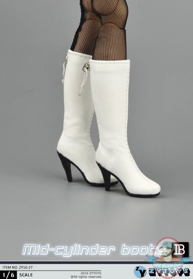 ZY Toys 1:6 Figure Accessories Mid-Cylinder Boots White ZY-16-27B